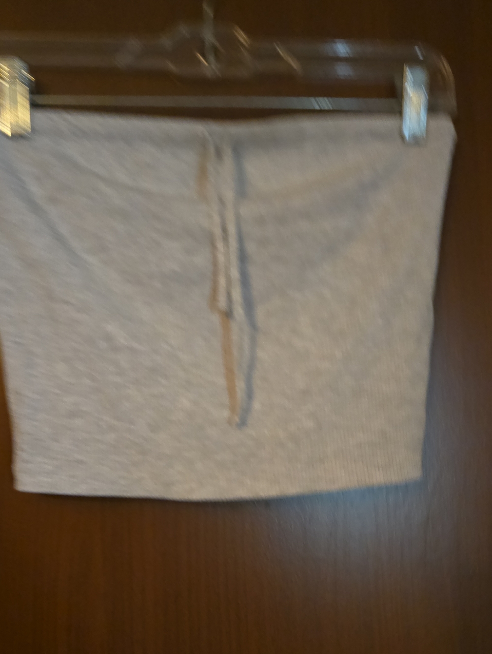 aerie Light Gray Ribbed Tube Top with Drawstring